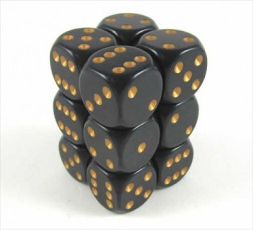 Chessex - 25628 - Black w/gold dice set (16mm)