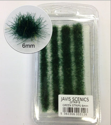 JAVIS - JSTRIP8 - Static Grass Strips - Green 6mm