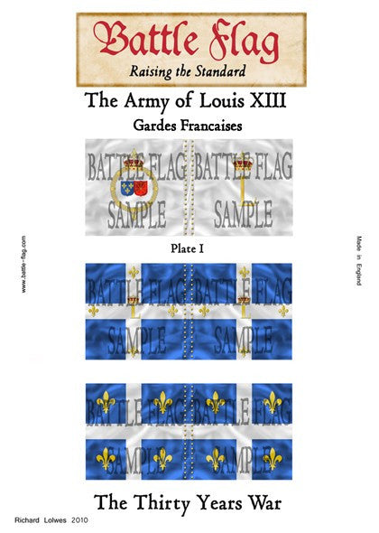 Battle Flag - The Army of Louis XIII (Gardes Francaises) Plate I (Thirty Years War) - 28mm