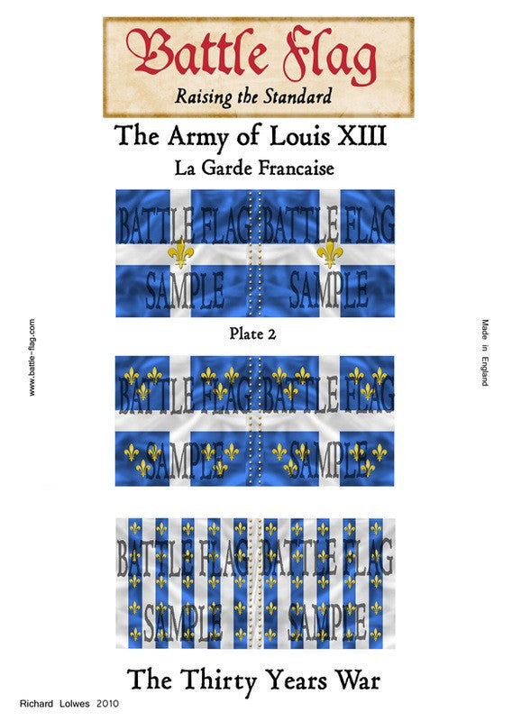 Battle Flag - The Army of Louis XIII (Gardes Francaises) Plate II (Thirty Years War) - 28mm