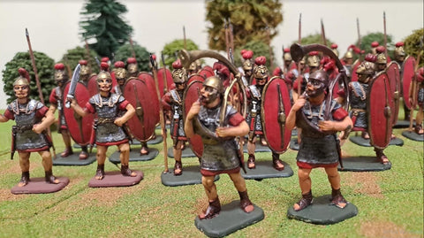 PUNIC WARS 54MM 1/32 ROMANS INFANTRY CAVALRY HAT ITALERI_PAINTED FIGURES (SET22)