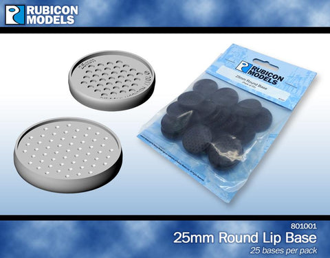 Rubicon Models RU-801001 - 25mm Round Bases (Pack of 25)