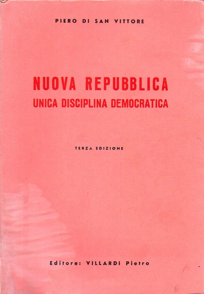 Libri - Nuova repubblica unica disciplina democratica