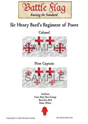 Battle Flag - Sir Henry Bard's Regiment of Foote Colonel First Captain (English Civil War) - 28mm