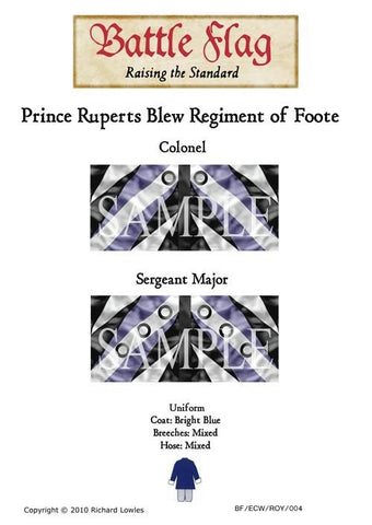 Battle Flag - Prince Rupert's Blew Regiment of Foote Colonel Sergeant Major (English Civil War) - 28mm