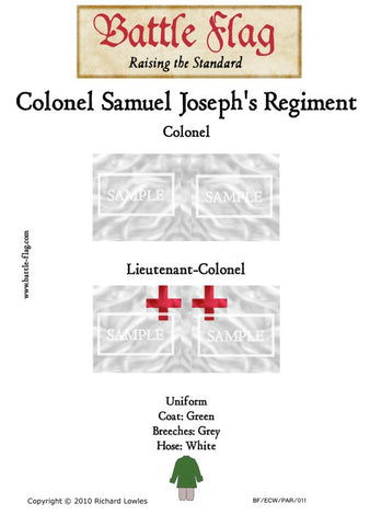 Battle Flag - Colonel Samuel Joseph's Regiment of Foote Colonel Lieutenant-Colonel (English civil war) - 28mm