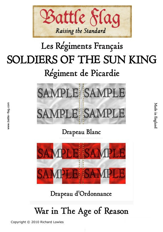 Battle Flag - Soldiers of the sun king Regiment de Picardie (Seven Years war) - 28mm