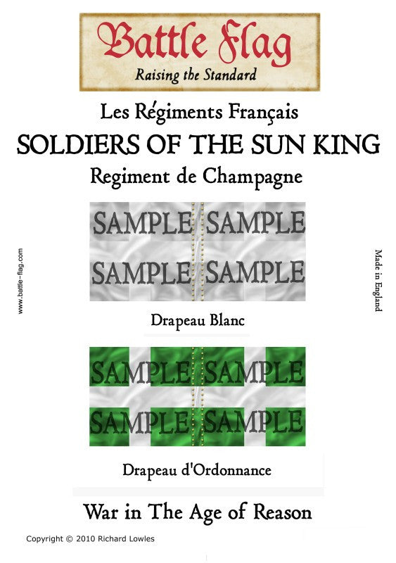 Battle Flag - Soldiers of the sun king Drapeau Blanc Drapeau d’ Ordonnance (Seven Years war) - 28mm
