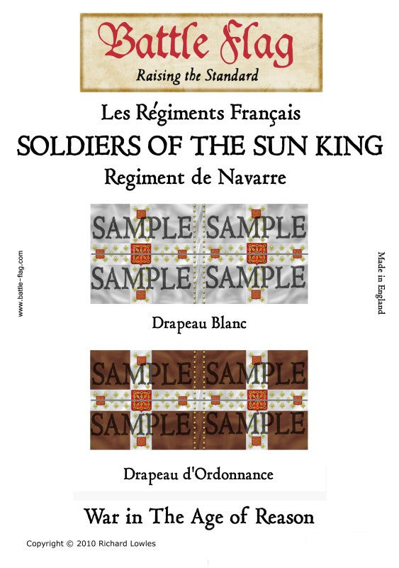 Battle Flag - Soldiers of the sun king Regiment de Navarre (Seven Years war) - 28mm