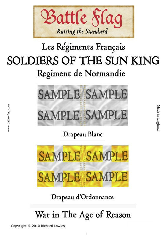 Battle Flag - Soldiers of the sun king Regiment de Normandie (Seven Years war) - 28mm