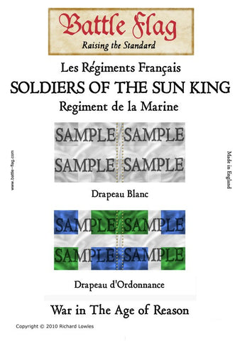 Battle Flag - Soldiers of the sun king Regiment de la Marine (Seven Years war) - 28mm