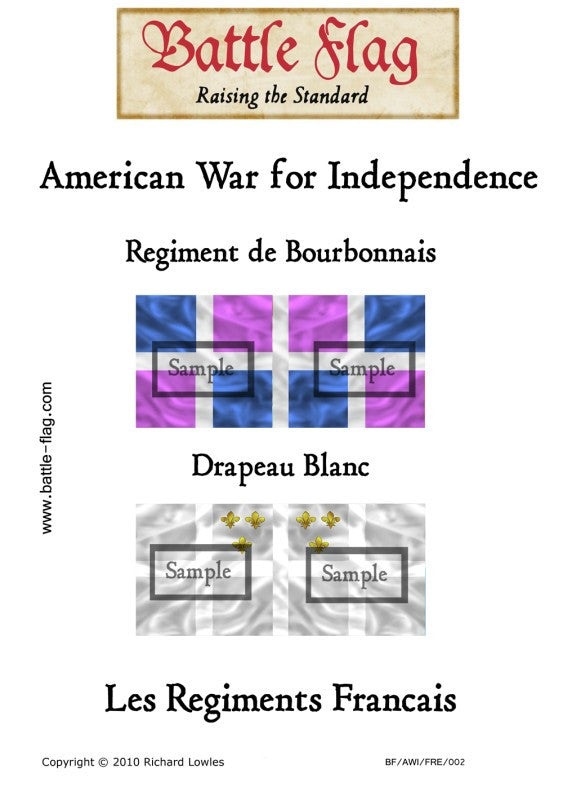 Battle Flag - Regiment de Bourbonnais Regimental Colour Drapeau Blanc (American War of Independence) - 28mm