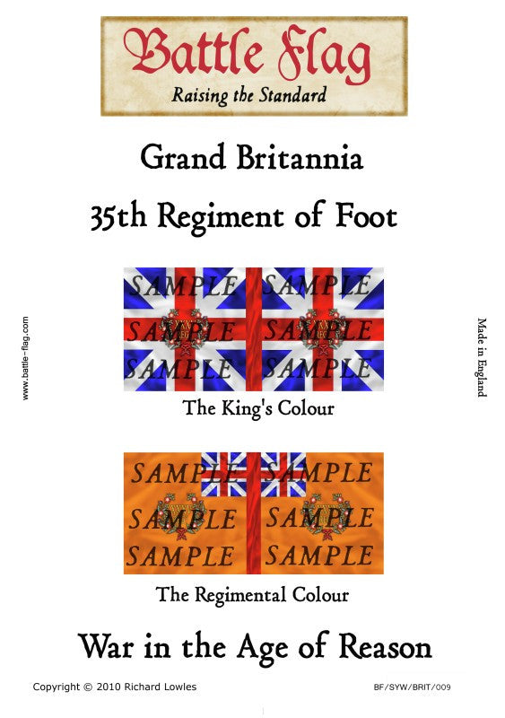 Battle Flag - GB9: 35th Regiment of Foot (Seven Years war) - 28mm