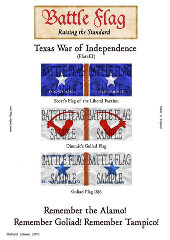 Battle Flag - Texas War of Independence Plate III (Texas War of Independence) - 28mm