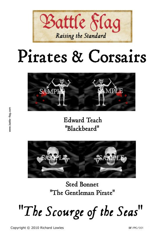 Battle Flag - Edward Teach "Blackbeard" Sted Bonnet "The Gentleman Pirate" (Pirates & Corsairs) - 28mm