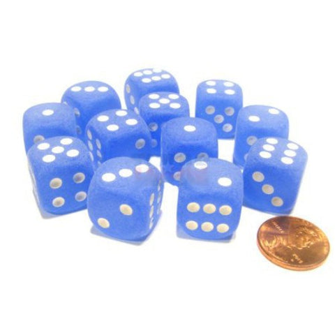 Chessex - 27606 - Frosted Blue w/white - Dice Block (16mm)