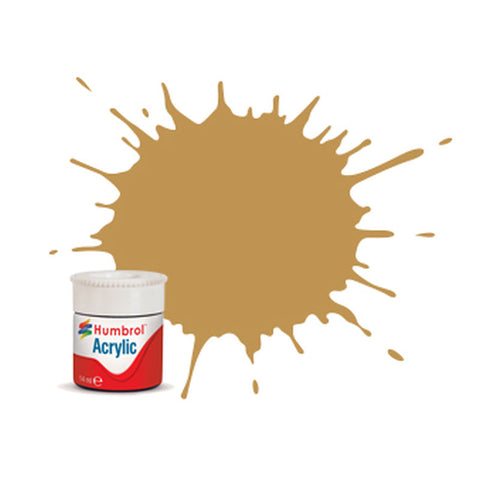 Humbrol - Paints & Painting - 93 Matt Paint Desert Yellow - 14ml Acrylic Paint - AB0093