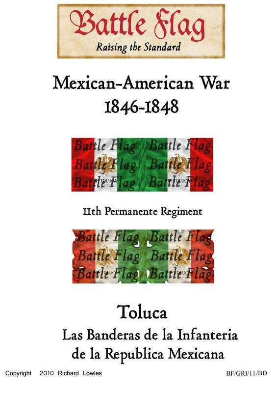 Battle Flag - 11th Permanente regiment "Toluca" (Mexican American War) - 28mm