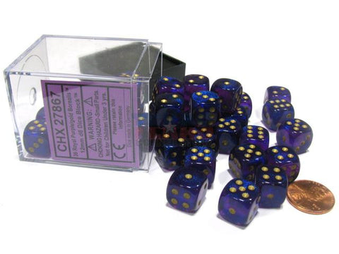 Chessex - 27899 - Lustrous Purple w/gold - dice block (12mm)
