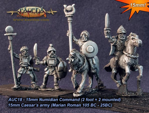 Baueda - Numidian command (2 foot + 2 mounted) - 15mm - AUC18