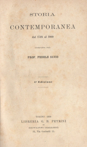 Libri - Storia Contemporanea dal 1748 al 1900 - CP@