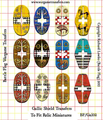 Battle Flag - Gallic Shields set 2 (Ancient) - 28mm