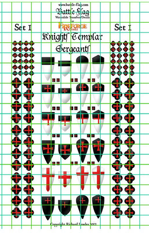 Templar Sergeant Shield Transfer Set (Undamaged) (Early Medieval) - 28mm