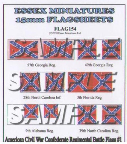 Essex - American Civil War: Confederate regimental battle flags 1 - 15mm