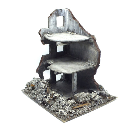 Bombed building in Polystyrene painted - 28mm