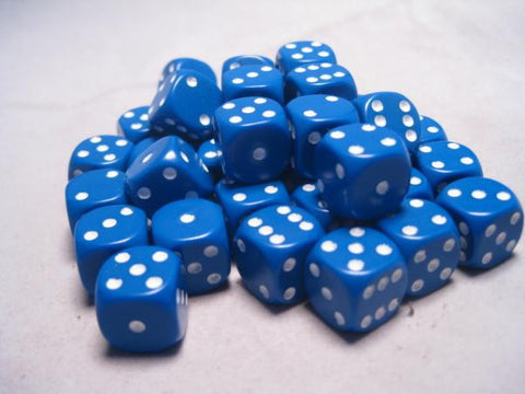 Blue w/white Dice Block (12mm) - Chessex - 25806 - @