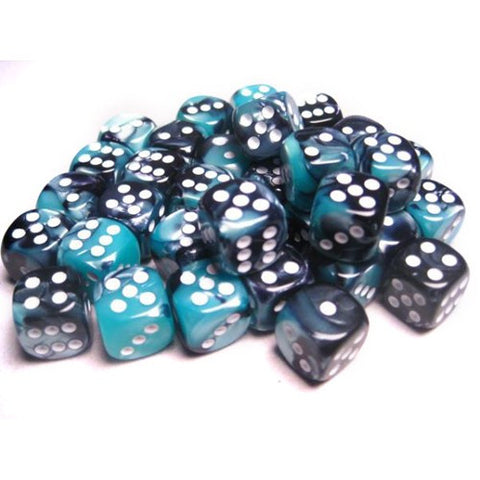 Black-Shell w/white - Dice block (12mm) - Chessex - 26846