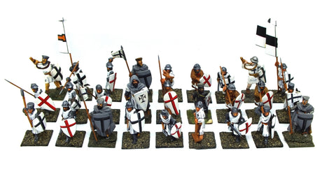 Crusaders infantry x 27 - 28mm - PAINTED - @