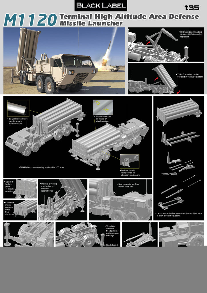 Dragon - 3605 - M1120 Terminal High Altitude Area Defence Missile Launcher - 1:35