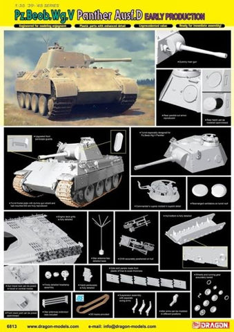 Dragon - 6813 - Pz.Beob Wg.V Ausf.D Panther Early Production - 1:35
