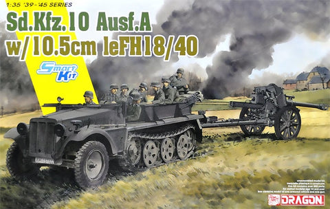 Sd.Kfz.10 1t halftrack towing a 10.5cm le.FH.18 howitzer - 1:35 - Dragon - 6939 - CP@