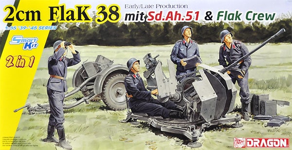 2cm Flak 38 Early/Late Production mit Sd.Ah.51 & Flak Crew - 1:35 - Dragon - 6942 -