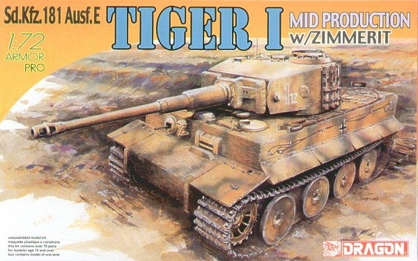 Dragon - 7251 - Pz.Kpfw.VI Tiger I Mid Production with Zimmerit - 1:72