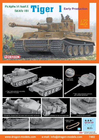 Dragon - 7482 - Pz.Kpfw.VI Tiger 1 Early version - 1:72