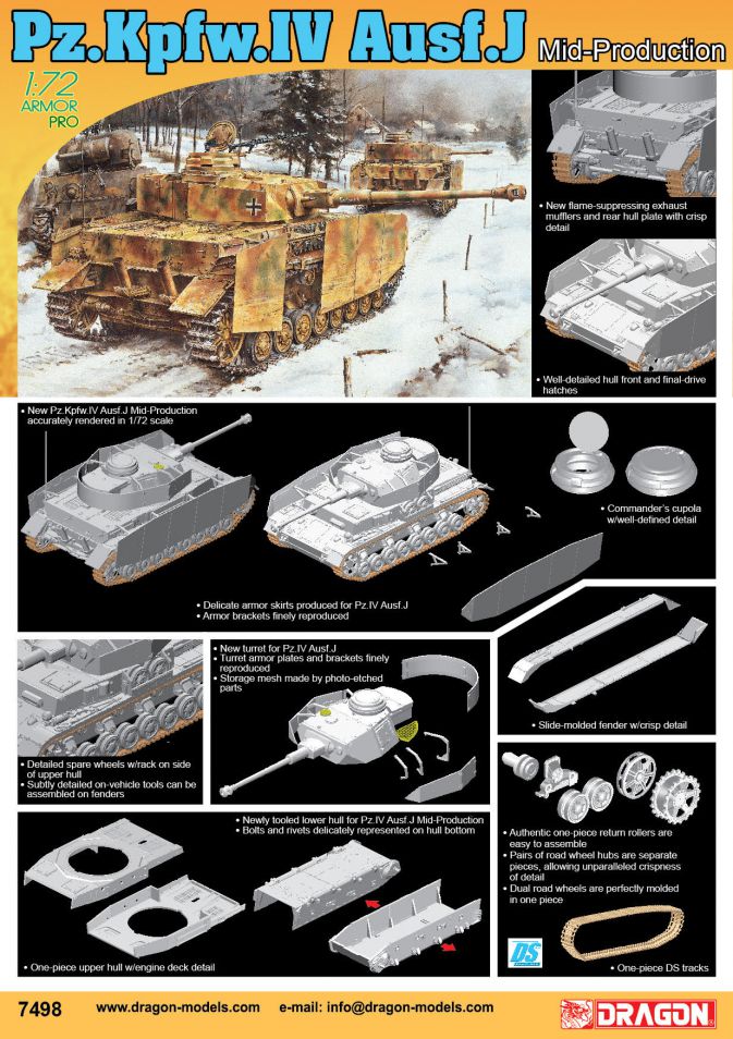 Dragon - 7498 - Pz.Kpfw.IV Ausf.J Mid Production model - 1:72