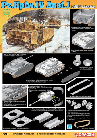 Dragon - 7498 - Pz.Kpfw.IV Ausf.J Mid Production model - 1:72