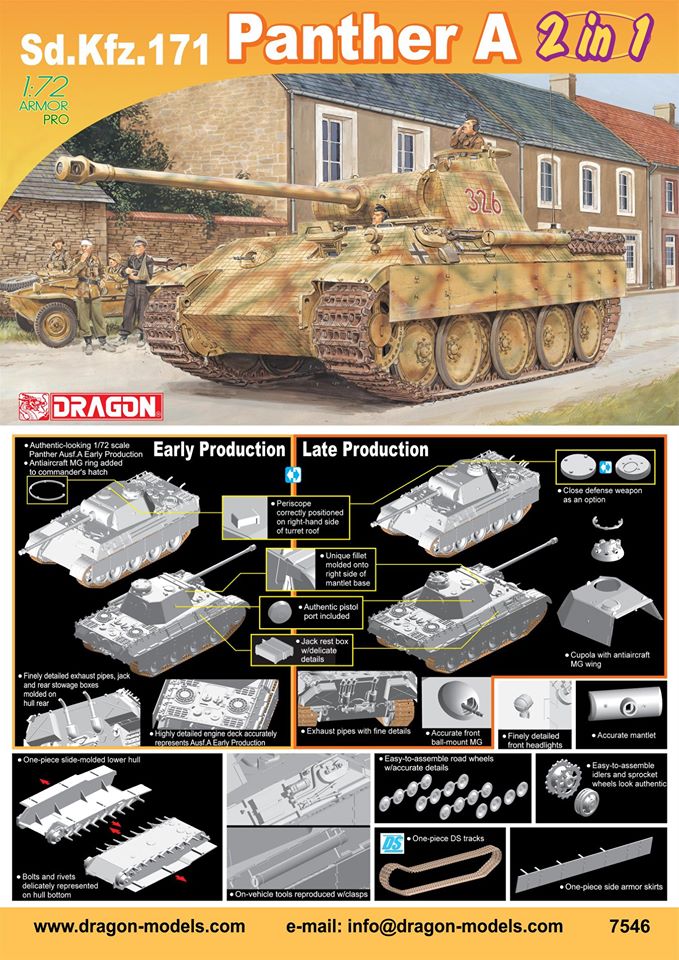 Dragon - 7546 - Pz.Kpfw.V Ausf.A Panther (2 in 1) Sd.Kfz.171 - 1:72