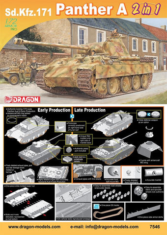 Dragon - 7546 - Pz.Kpfw.V Ausf.A Panther (2 in 1) Sd.Kfz.171 - 1:72