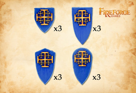 Fireforge - DVSH06 - The Order of Jerusalem Shields (12pcs.) - 28mm