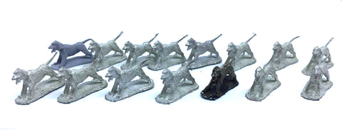 Dogs in metal x 15 - 28mm - @