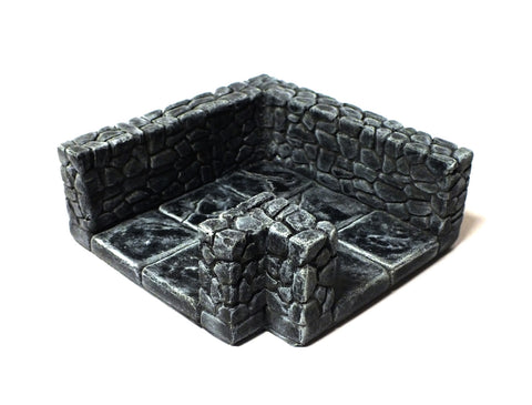 Scenery - Angled corner - 28mm (9cmx9cm) - UNPAINTED - ES268