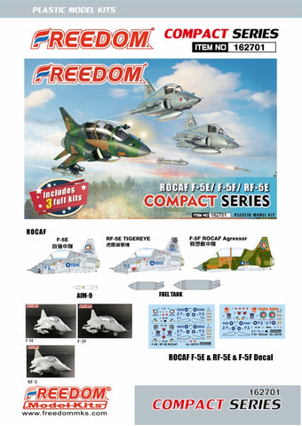 Freedom Models 162701 - Northrop F-5E/F-5F/RF-5E Tiger (Compact Series) Include 3 Kits