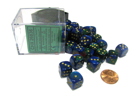 Chessex - 26836 - Blue-Green w/gold - Dice block (12mm)