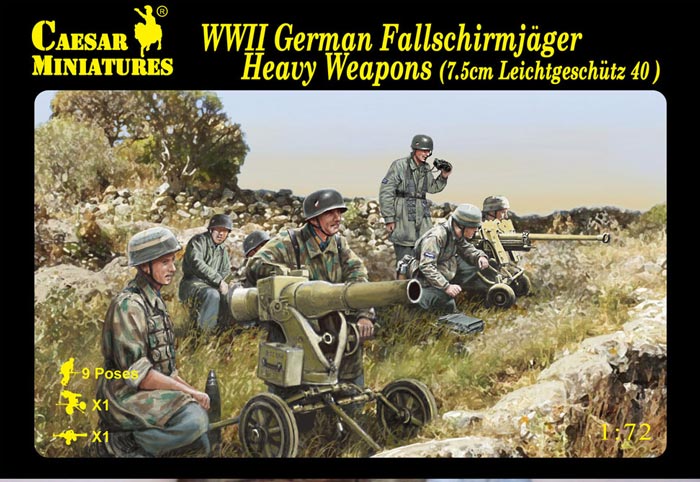 WWII German Fallschirmjager heavy weapons - 1:72 - Caesar Miniatures - H098