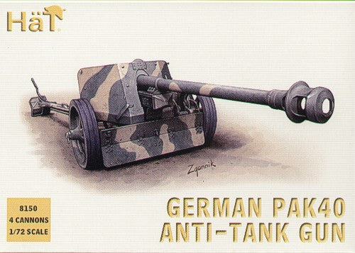 Hat - 8150 - German Pak40 anti-tank gun - 1:72