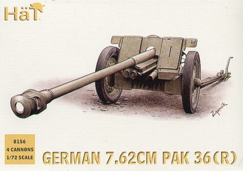 German (WWII) Pak-36r anti tank gun WWII - 1:72 - Hat - 8156